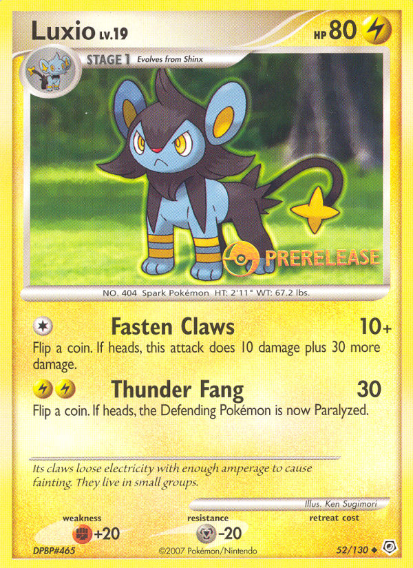 Diamond & Pearl Luxio #52 Prerelease